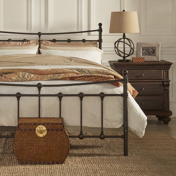 Xander Dark Brown Steel Metal Bed by iNSPIRE Q Classic