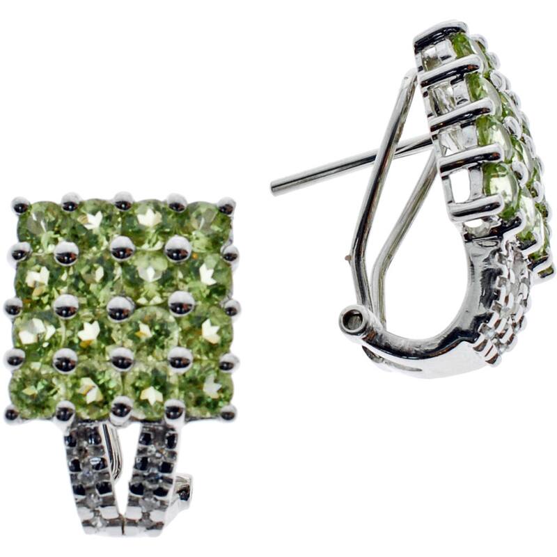 Kabella 14k White Gold Gemstone 1/10ct TDW Diamond Square Earrings (G-H, SI2-I1)