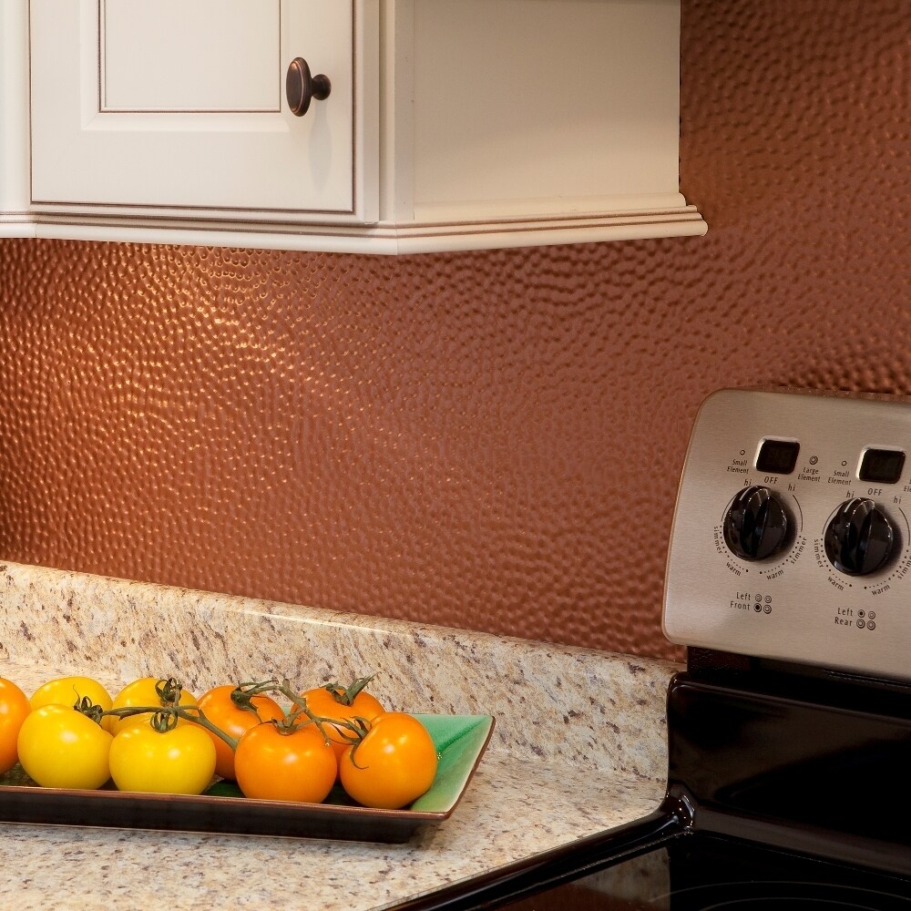 Shop Fasade Hammered Argent Copper 18 In X 24 In Backsplash