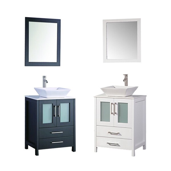 MTD Vanities Jordan 24inch Single Sink Bathroom Vanity Set with Mirror
