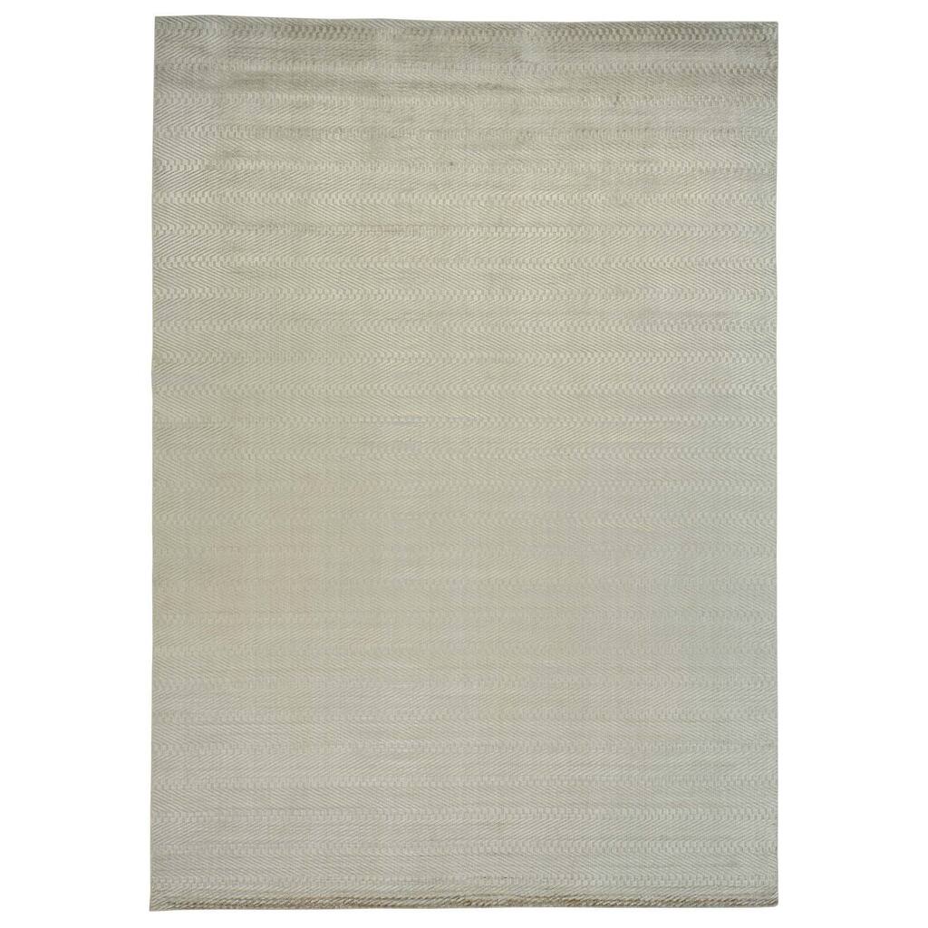 Handmade Modern Tone on Tone Rayon from Bamboo Silk Oriental Rug