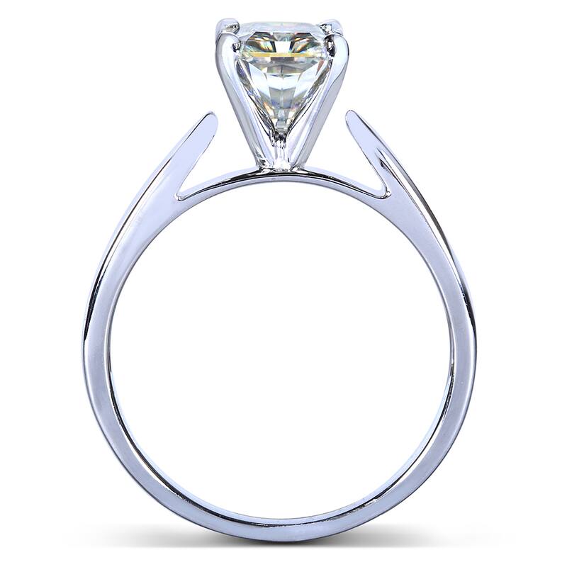 Annello by Kobelli 14k White Gold 1 4/5ct Moissanite Radiant Cut Solitaire Engagement Ring