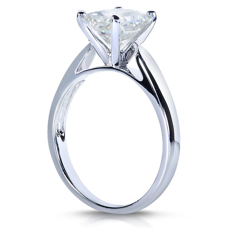Annello by Kobelli 14k White Gold 1 4/5ct Moissanite Radiant Cut Solitaire Engagement Ring