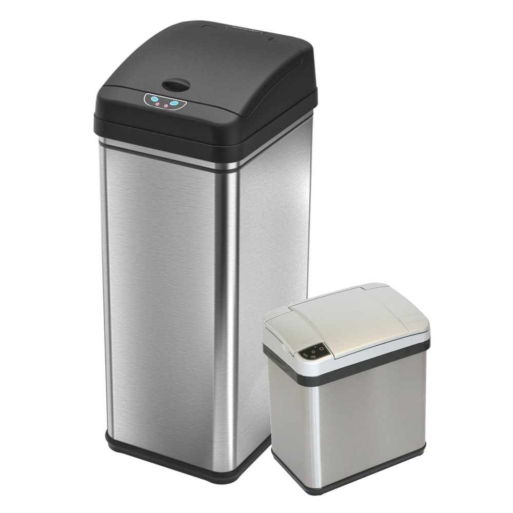 iTouchless 13 Gal 2.5 Gal Sensor Kitchen & Bathroom Trash Can Set
