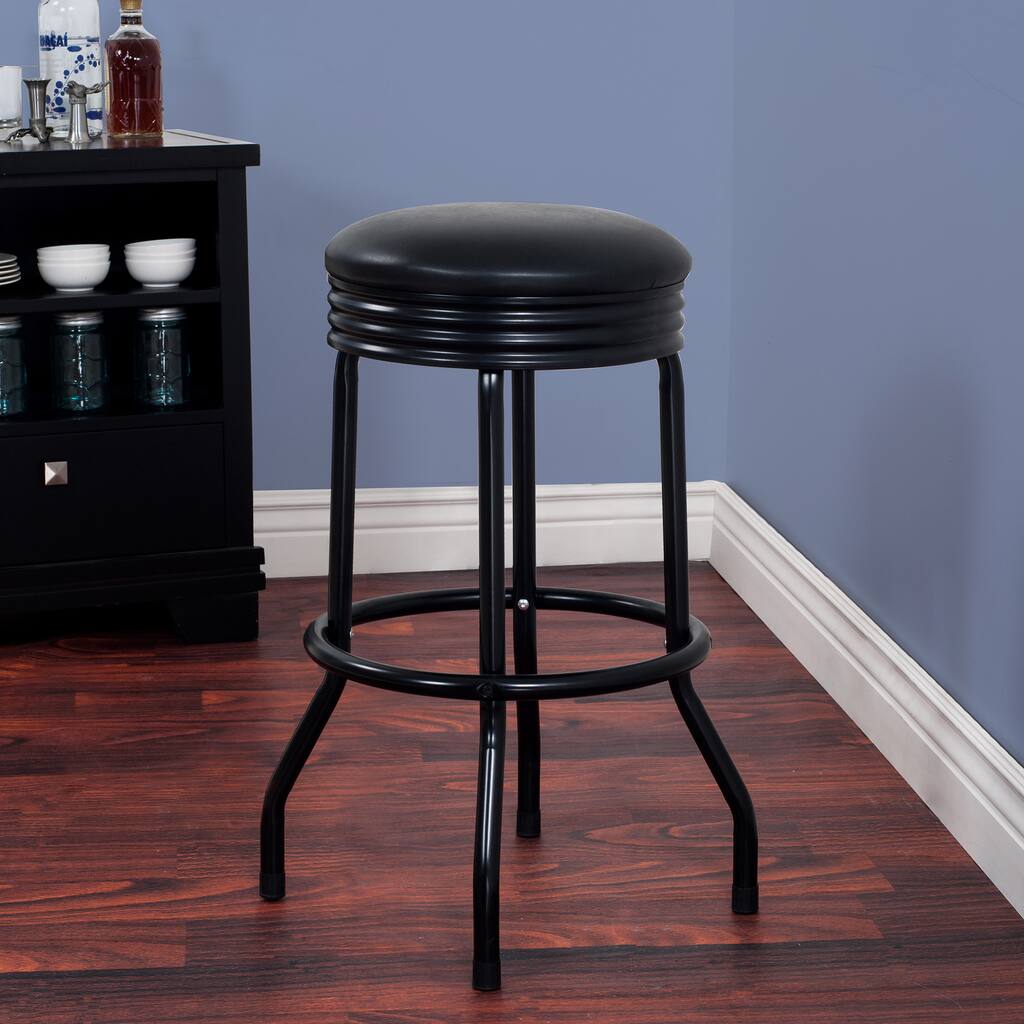 Retro Ribbed Swivel Bar Stool - 15" x 15" x 28.5"