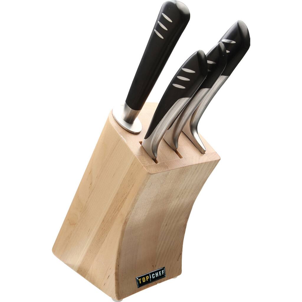 Top Chef 5-piece Stainless Steel Santoku Knife Set - Black