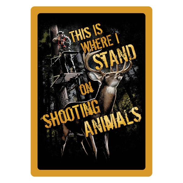 Rivers Edge Products 12-inch x 17-inch Tin Sign Shootin' Animals