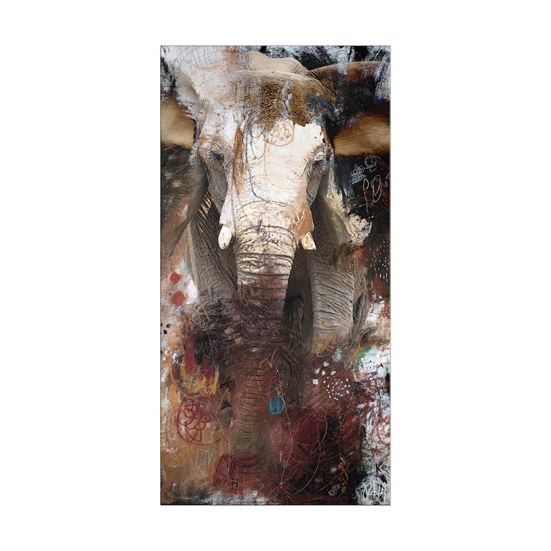 Ready2HangArt 'Saddle Ink Elephant III' Canvas Animal Art