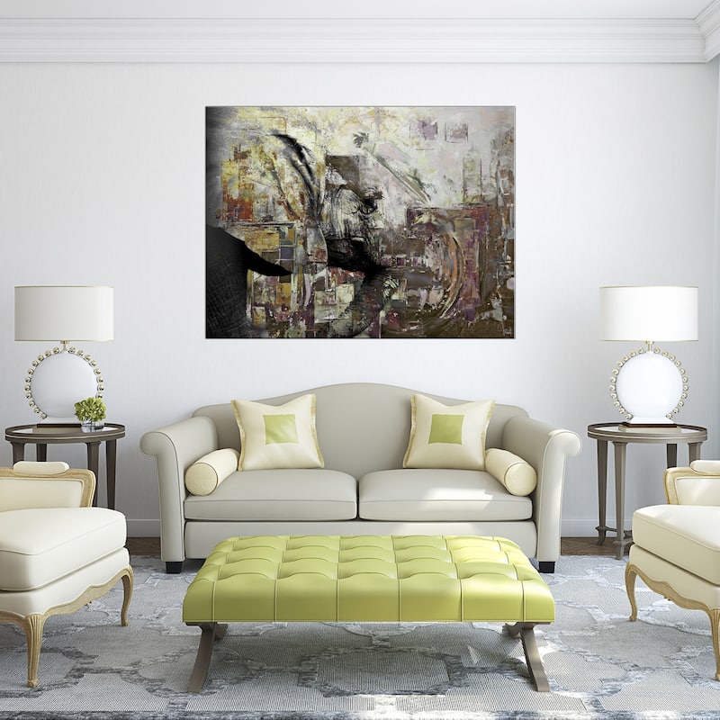 Ready2HangArt 'Saddle Ink Elephant II' Abstract Animal Canvas Art - 40" W x 30" H