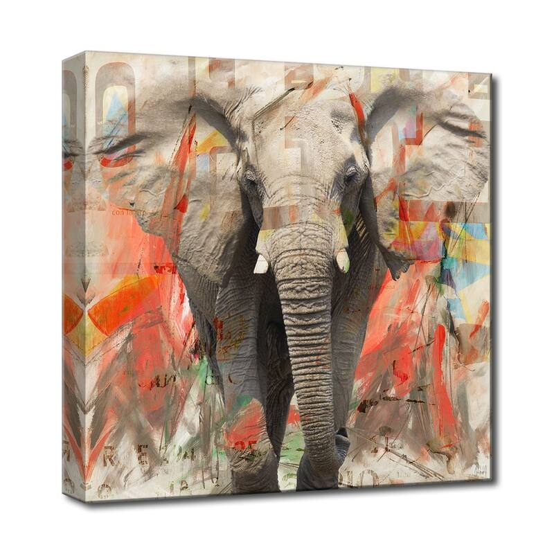 Ready2HangArt 'Saddle Ink Elephant I' Canvas Animal Art