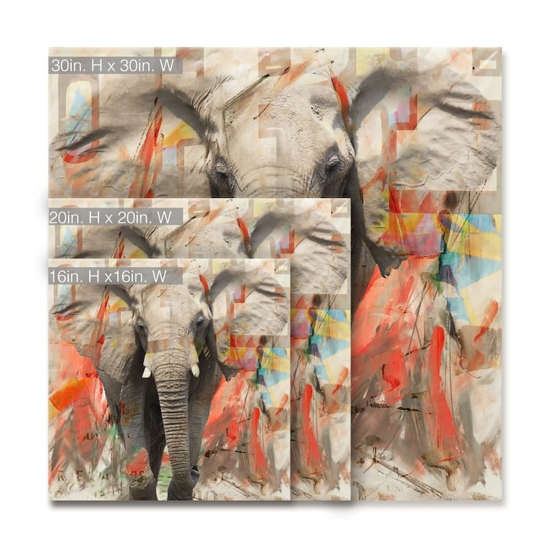 Ready2HangArt 'Saddle Ink Elephant I' Canvas Animal Art