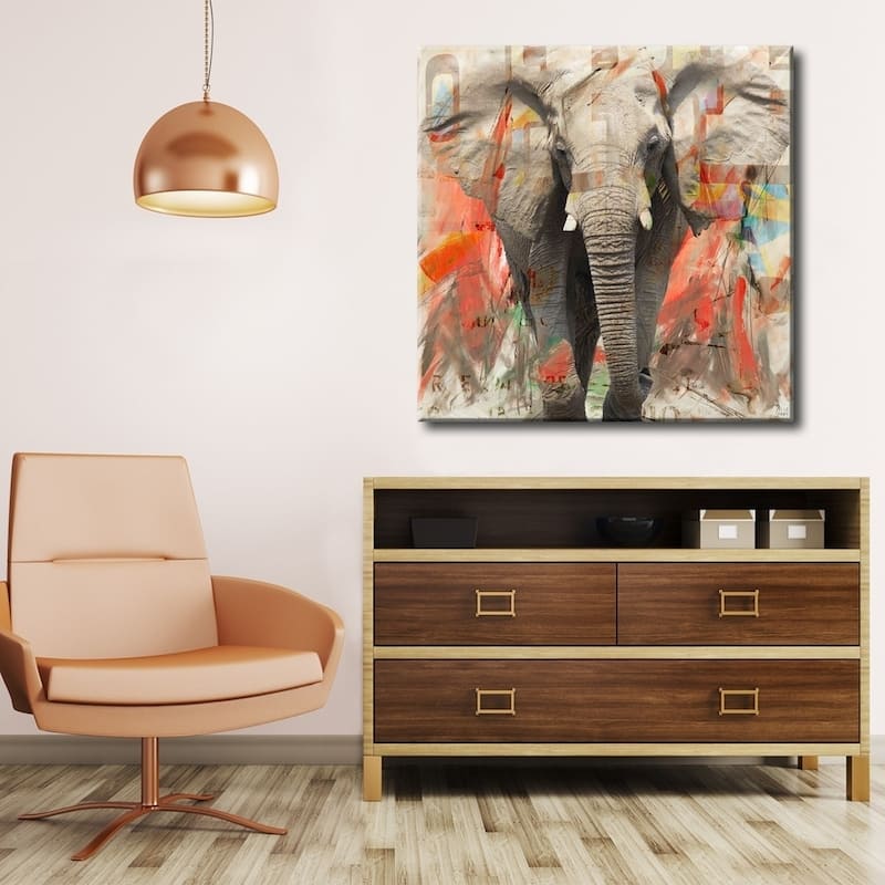 Ready2HangArt 'Saddle Ink Elephant I' Canvas Animal Art