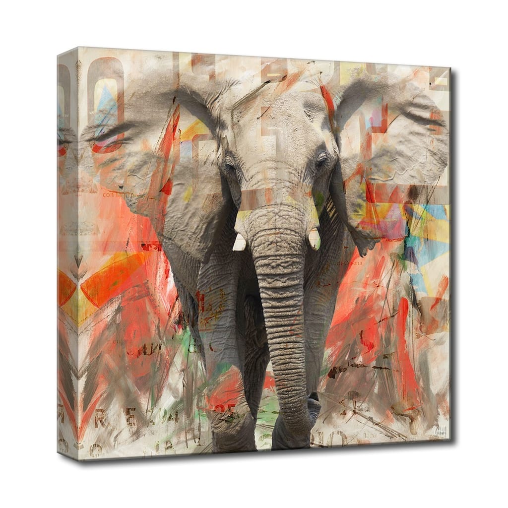Ready2HangArt 'Saddle Ink Elephant I' Canvas Animal Art