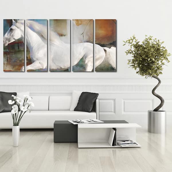slide 2 of 4, Ready2HangArt 'Equestrian Saddle Ink PSXVIII' 5-PC Canvas Wall Art