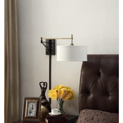 Fabric Hardwired Wall Lights Online At Our Best I Love Living Antique Br And Bronze Swing Arm Wall Sconce Fixture