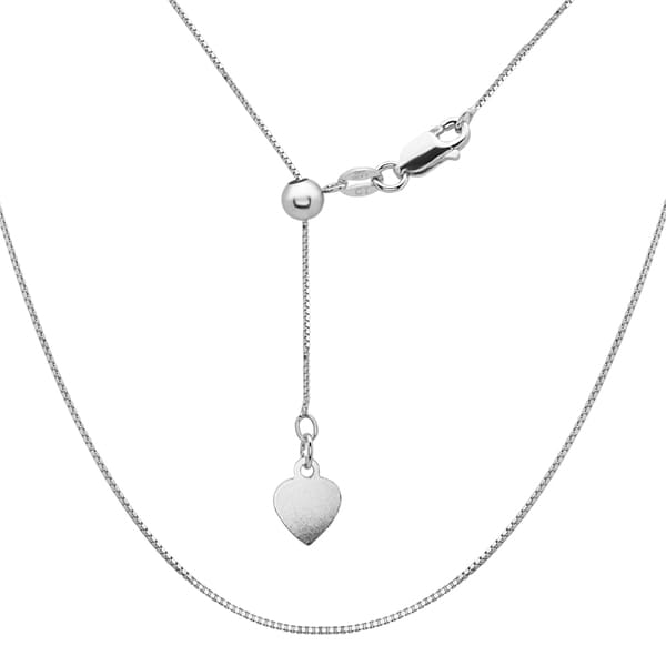 La Preciosa Sterling Silver Adjustable Box Heart Bolo Chain