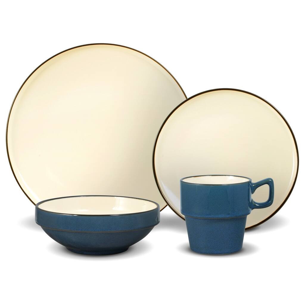 Gourmet Basics By Mikasa Alpine Blue 16-piece Dinnerware Set