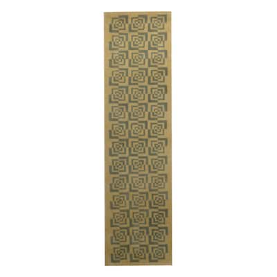 Handmade Tibetan Wool Runner (India) - 2'3 x 8'6