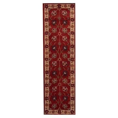 Handmade Mahal Wool Runner (India) - 2'4 x 8'