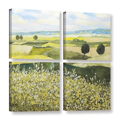 ArtWall Allan Friedlander 'Top Of The Hill' 4 Piece Gallery-wrapped Canvas Square Set - Multi