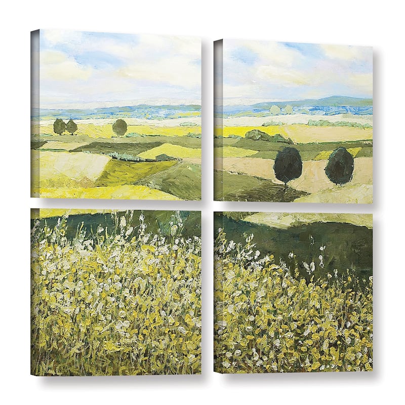 ArtWall Allan Friedlander 'Top Of The Hill' 4 Piece Gallery-wrapped Canvas Square Set - Multi