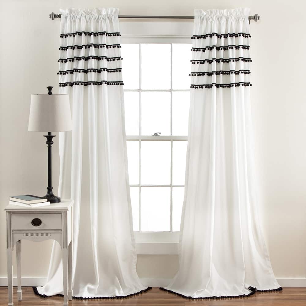 Lush Decor Aria Pom Pom Window Curtain Panel