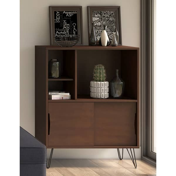 Shop Carson Carrington Retro Clifford Media Bookshelf Console