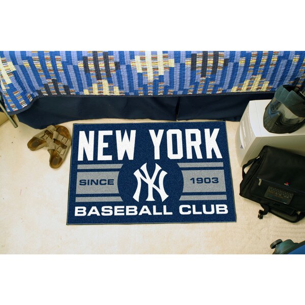 Fanmats New York Yankees Blue Nylon Uniform Inspired Stater Rug (1'6 x 2'5)