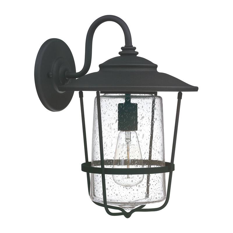 Creekside 1-light Black Outdoor Wall Lantern - Black
