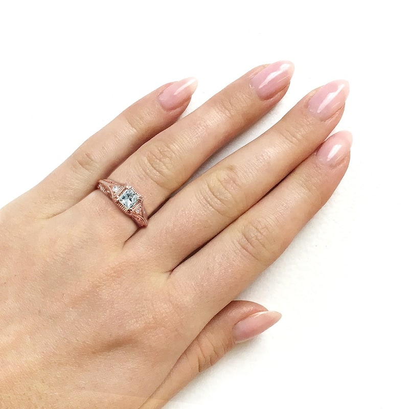 Annello by Kobelli 14k Rose Gold 5/8ct TDW Diamond Antique Filigree Engagement Ring