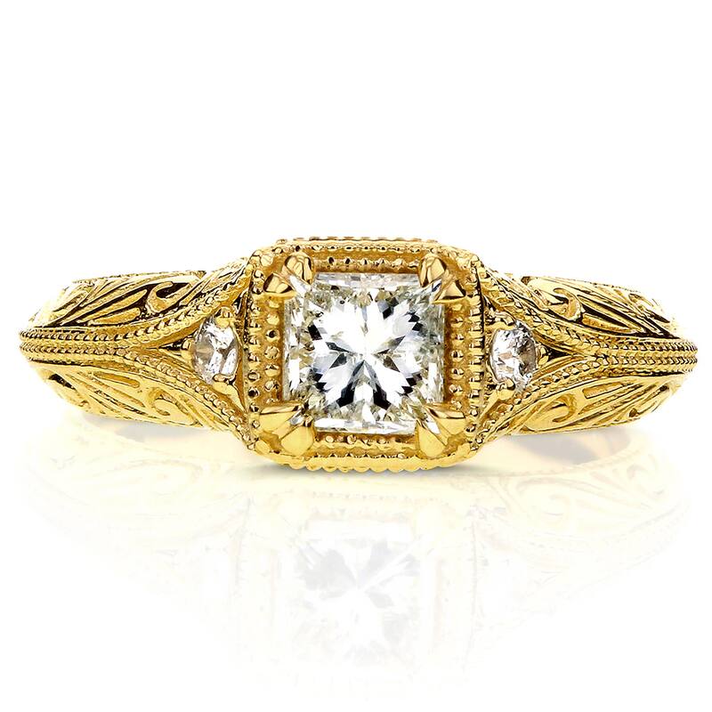 Annello by Kobelli 14k Yellow Gold 5/8ct TDW Diamond Antique Filigree Engagement Ring