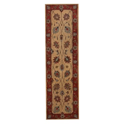Handmade Mahal Wool Runner (India) - 2'3 x 8'