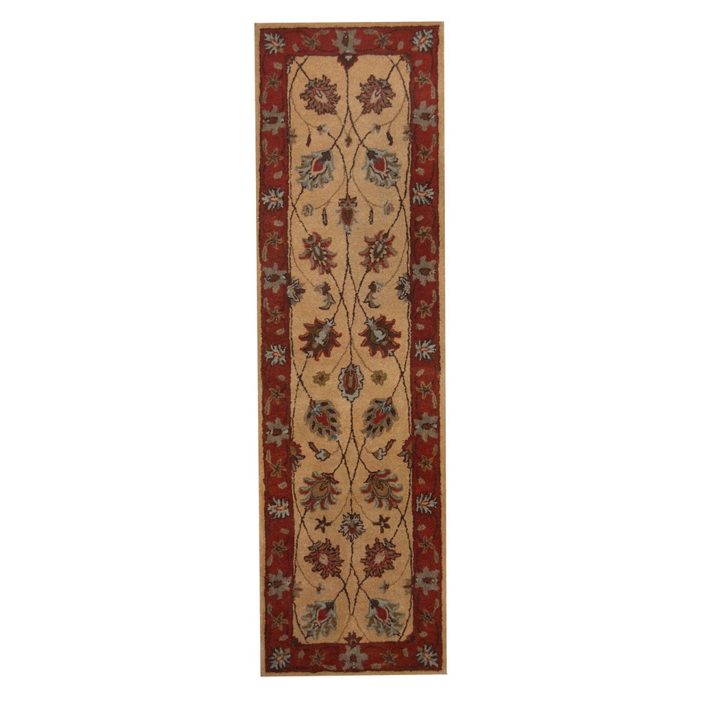 Handmade Mahal Wool Runner (India) - 2'3 x 8'