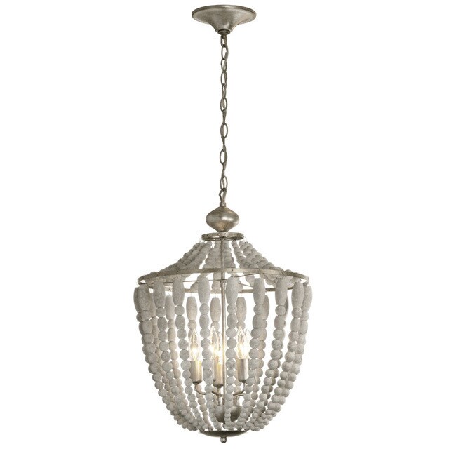 Dainolite 5-light Chandelier in White Washed Wood with Palladium Gold Trim (60 to 100 Watts) - Chandeliers For Bedrooms by Overstock.com