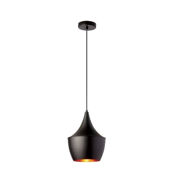 slide 1 of 1, Dainolite 1-light Pendant in Matte Black Gold