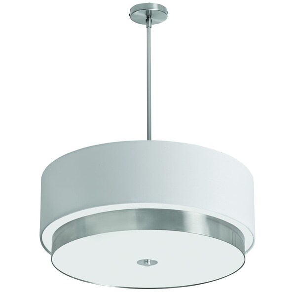 white linen drum pendant light