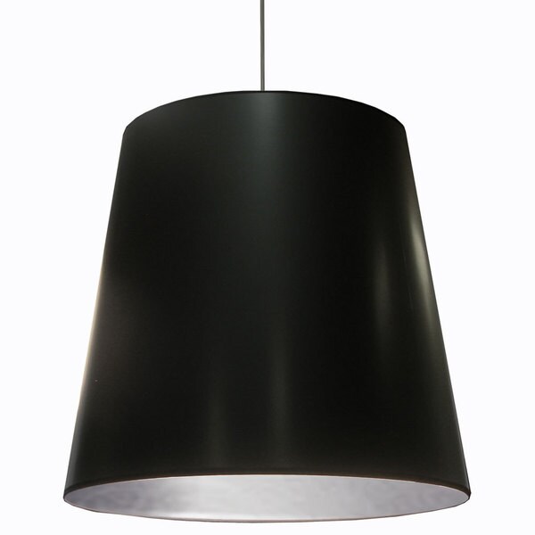 Dainolite 1 Light Oversized Drum Pendant With Black On Silver Dainolite 1 Light Oversized Drum Pendant With Black On Silver Shade In X Large