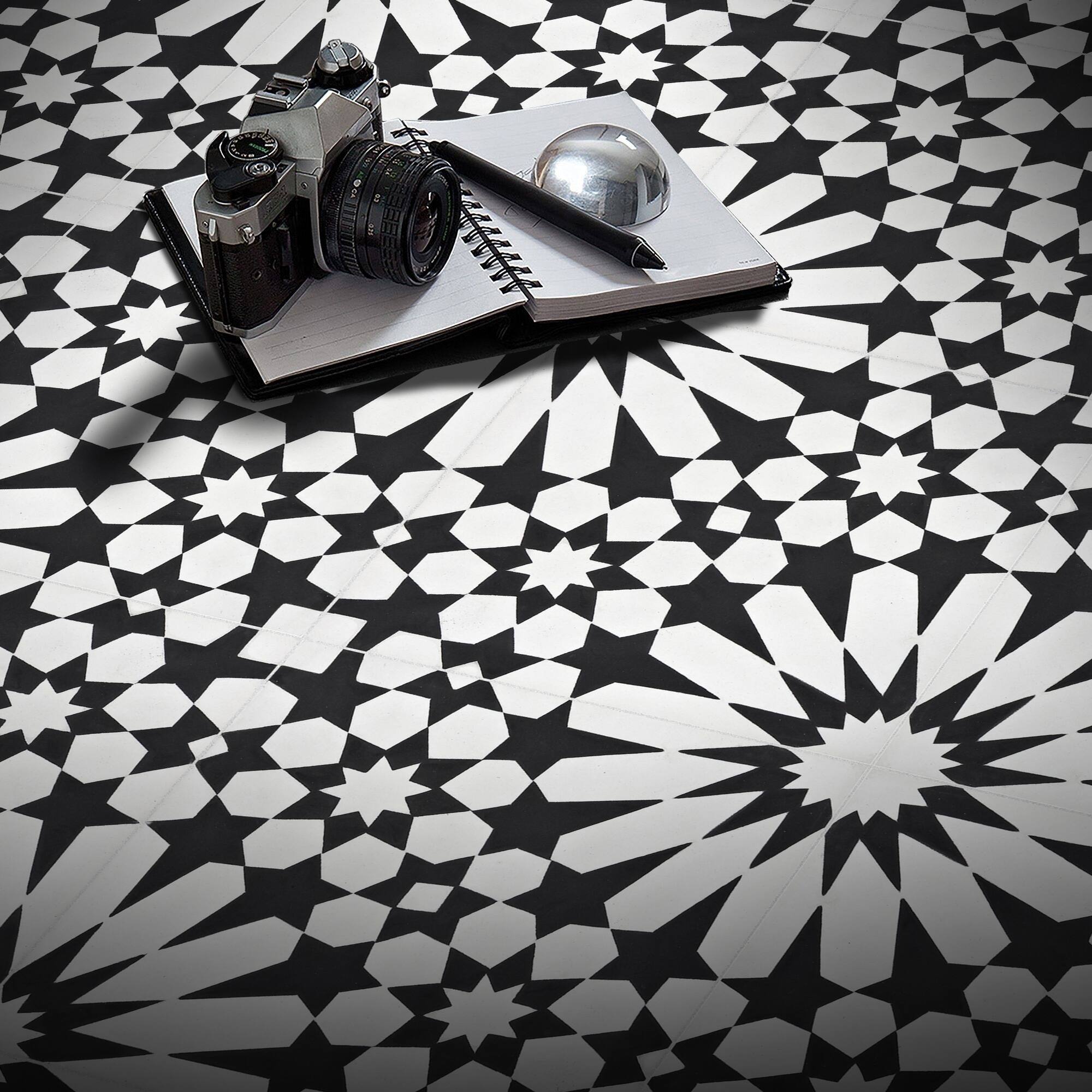 Handmade Agdal Black/White Tile, Pack of 12 (Morocco) - Bed Bath ...