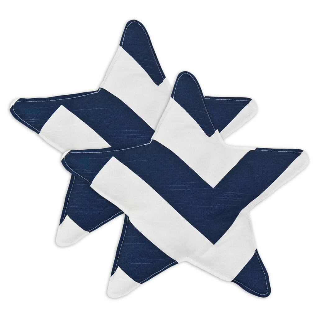 Zippy Premier Navy Star Shaped 13-inch Throw Pillow (Set of 2)