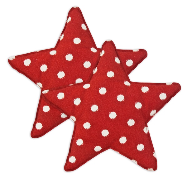 Ikat Dot Red Star Shaped Pillow (Set of 2) - Overstock - 10386917