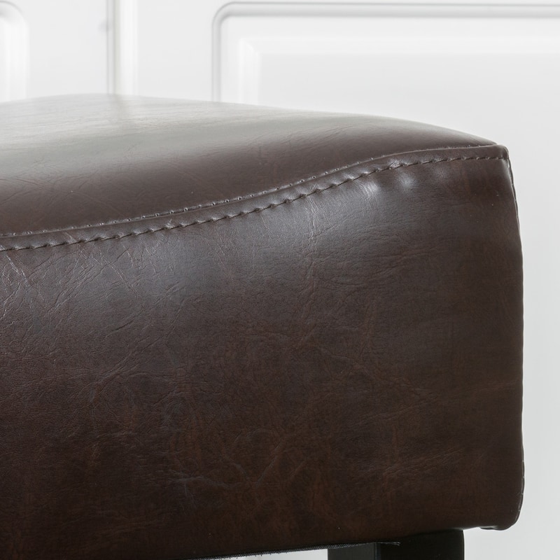 Portman 26-inch Bonded Leather Backless Counter Stool (Set of 2) by Christopher Knight Home - 15.50" D x 18.25" W x 26.20" H
