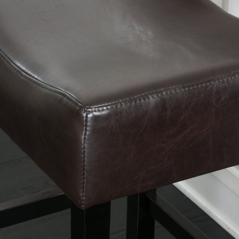 Portman 30-inch Bonded Leather Backless Bar Stool (Set of 2) by Christopher Knight Home