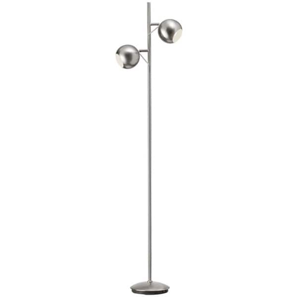 Dainolite 2 Light Floor Lamp In Satin Chrome Finish Free