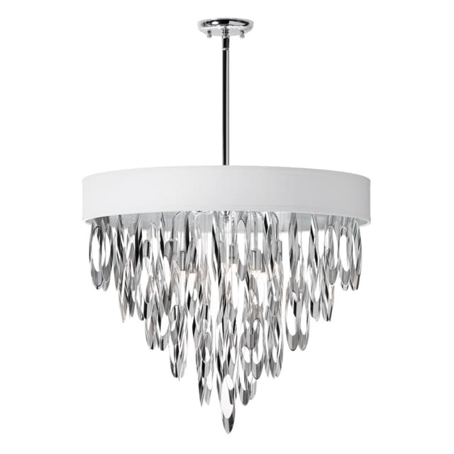 Dainolite 8-light Chandelier w/White Shade Polished Chrome Finish (Less than 60 Watts) - Chandeliers For Bedrooms by Overstock.com