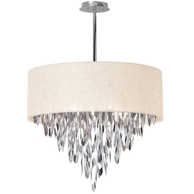 Dainolite 8-light Chandelier with Cream Shade - Polished chrome (Less than 60 Watts) - Chandeliers For Bedrooms by Overstock.com