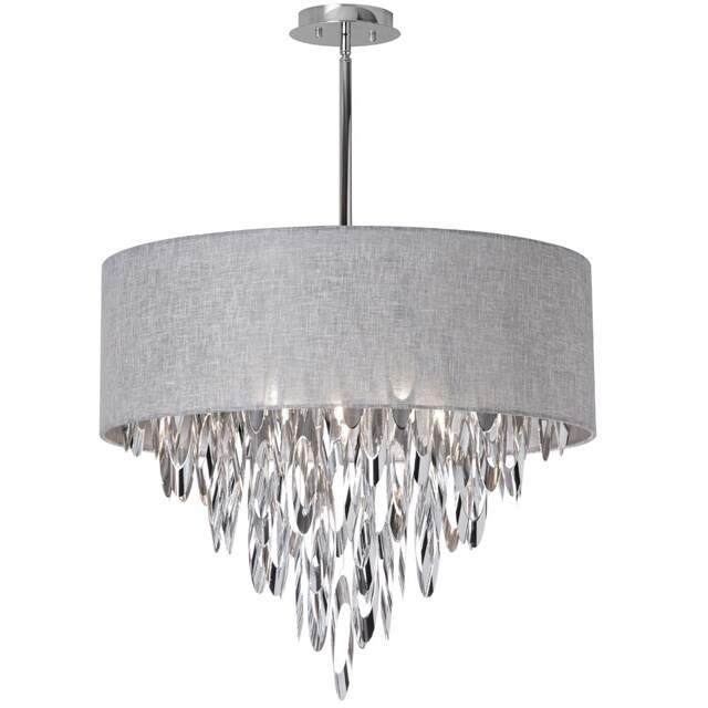 Dainolite 8-light Chandelier with Grey Shade (Less than 60 Watts) - Chandeliers For Bedrooms by Overstock.com