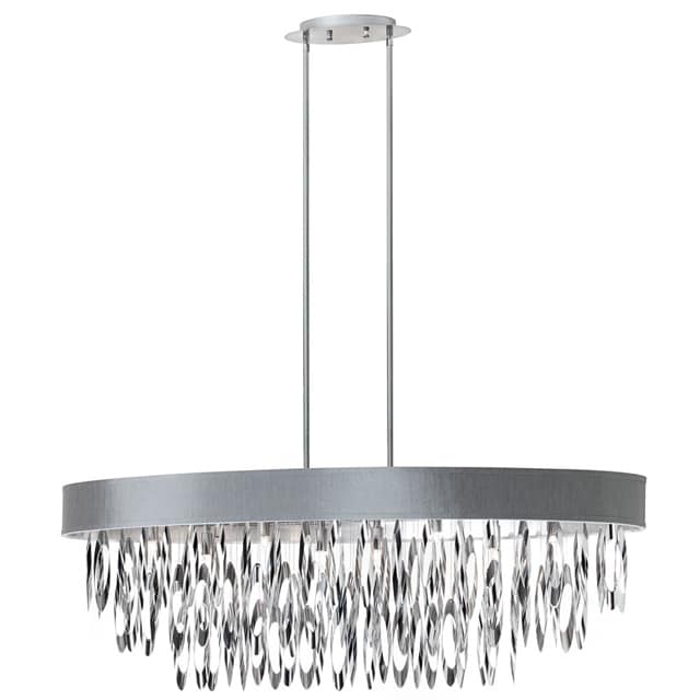 Dainolite 8-light Oval Chandelier with Silver Shade Polished Chrome Finish - Polished chrome (Less than 60 Watts) - Chandeliers For Bedrooms by Overstock.com