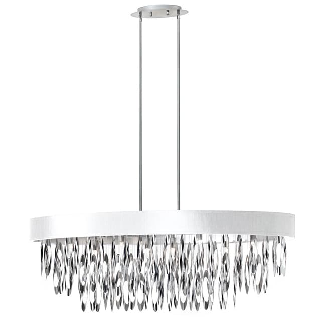 Dainolite 8-light Oval Chandelier with White Shade Polished Chrome Finish (Less than 60 Watts) - Chandeliers For Bedrooms by Overstock.com