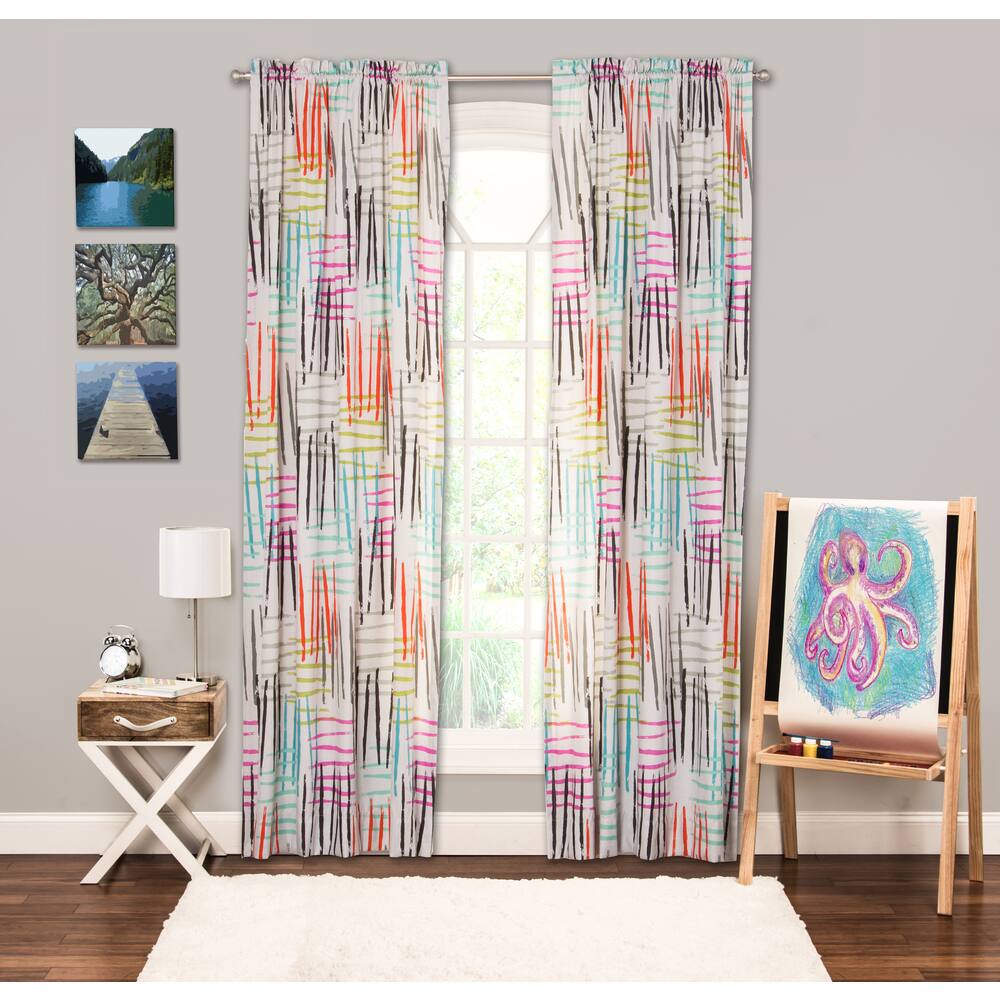 SIScovers Stroke of Genius Single Rod Pocket 84-inch Window Panel