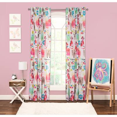 Crayola Purrty Cat Single Rod Pocket 84-inch Window Panel - 50 x 84